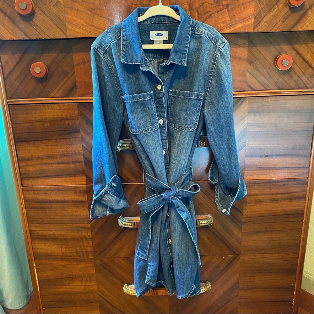 Darling denim button down dress